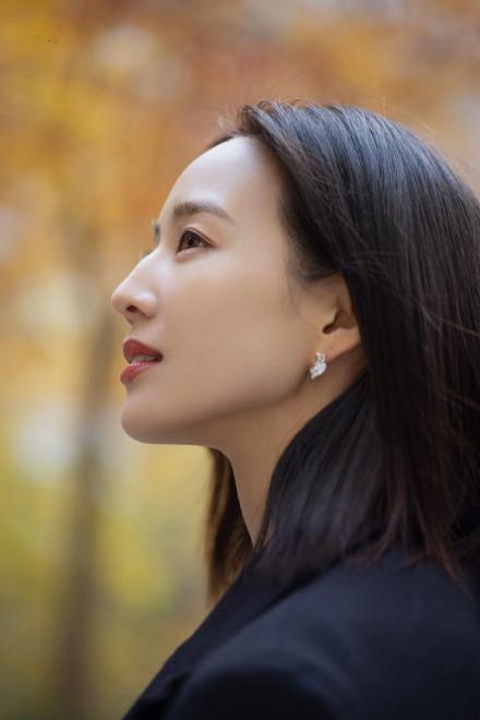 张钧甯枫叶温柔气质大片