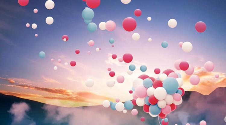 气球唯美浪漫婚礼心形爱心感恩的心led晚会舞台背景动态视频素材