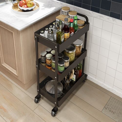 蔬菜落地架子多层推车收纳置物架小推车