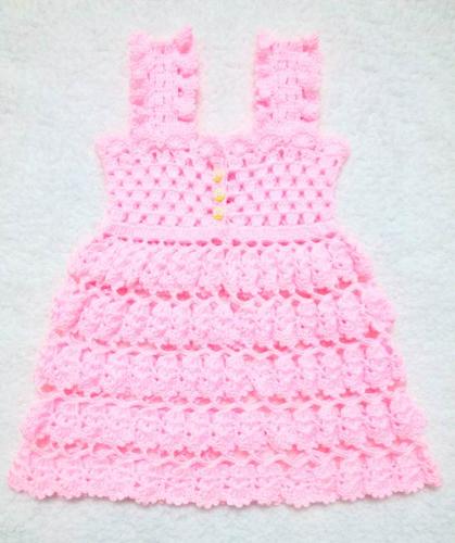 纯手工钩针编织宝宝毛线连衣裙 女童春秋款镂空百搭吊带裙