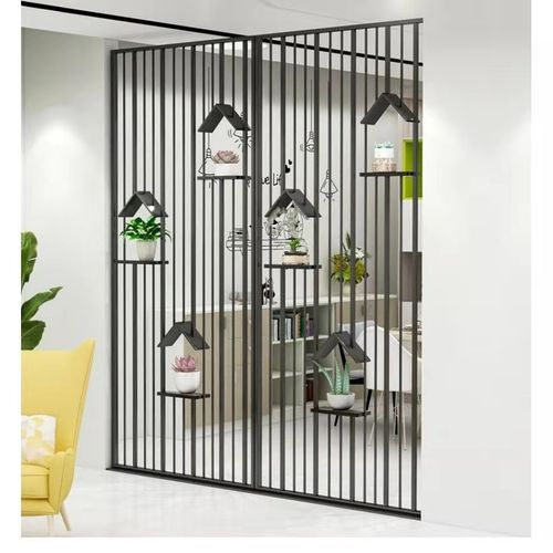 天柱新中式铁艺不锈钢屏风来图定制