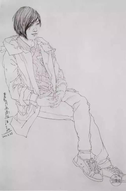 国美教授笔下的白描人物写生徐默