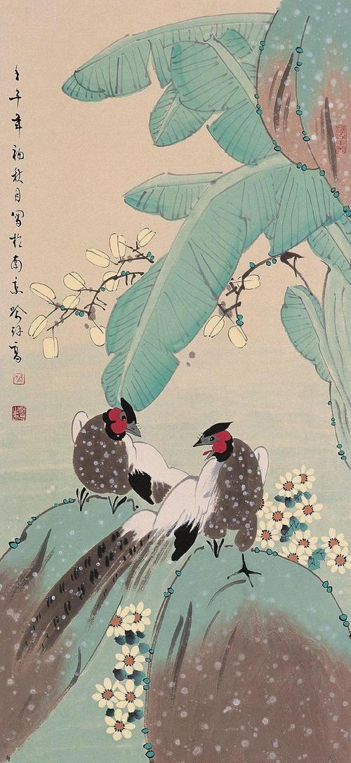 中国画古风工笔花鸟