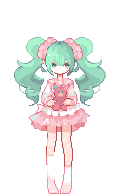 初音未来 lots of laugh 像素画