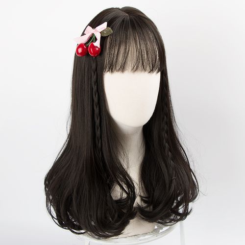 空气刘海梨花头中长卷发假发女自然短发发套逼真长发短卷发学生发