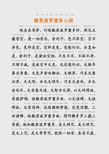 心经-注音版  第1页 (共2页,当前第1页) 你可能喜欢 金刚经全文注音版