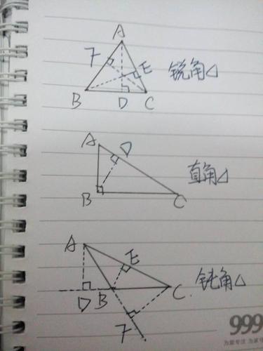 请帮我出几道题,4年级下册数学,画角的,就是画,锐角三角形的三条高