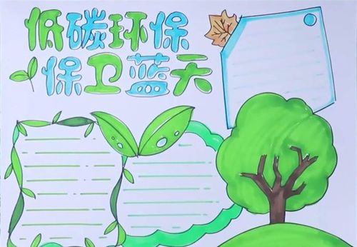 低碳环保保卫蓝天手抄报怎么画