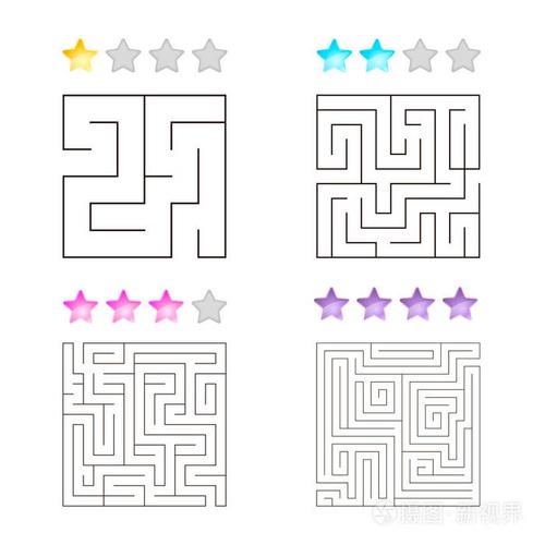4 平方米迷宫为孩子设置的矢量图