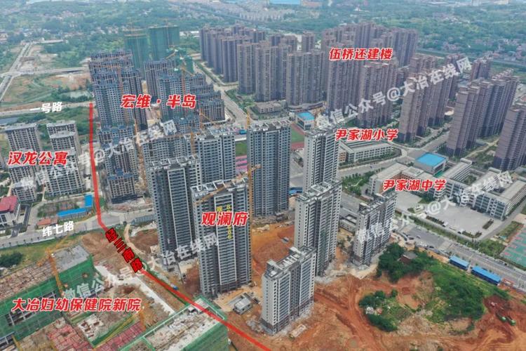 尹家湖片区将新建一道路!未来将连通._大冶城事