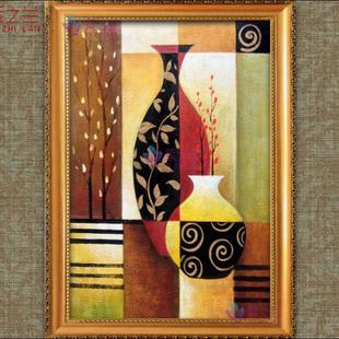 玄关装饰油画 过道 手工抽象壁画现代简约油画客厅餐厅无框画