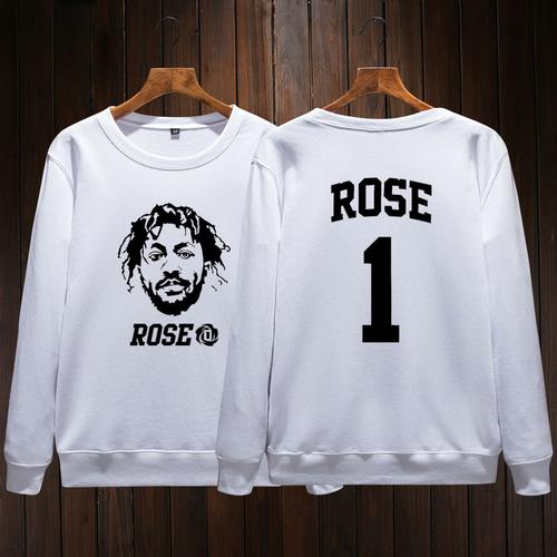 战纹罗斯1号运动圆领卫衣男女秋冬季薄款公牛队玫瑰纪念训练篮球外套