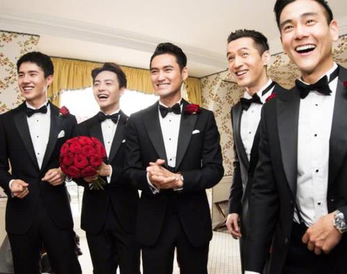 袁弘对张歆艺都是呵护备至的,史上最帅伴郎团也成了经
