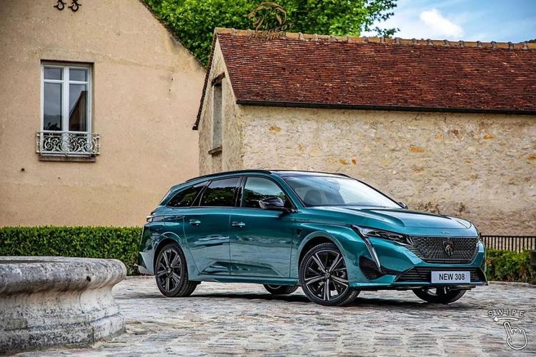 法式优雅旅行车全新标致308sw实车绿宝石涂装很浪漫