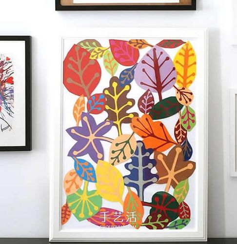 简单树叶装饰画制作儿童卡纸树叶画的做法_幼儿园手工_青岛育儿网