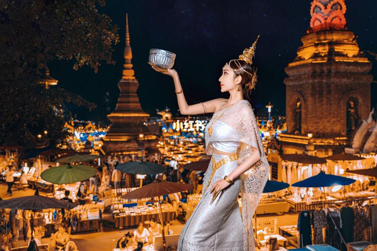 告庄西双景傣装旅拍傣装旅拍傣装美女告庄星光夜市星光夜市告庄大金塔