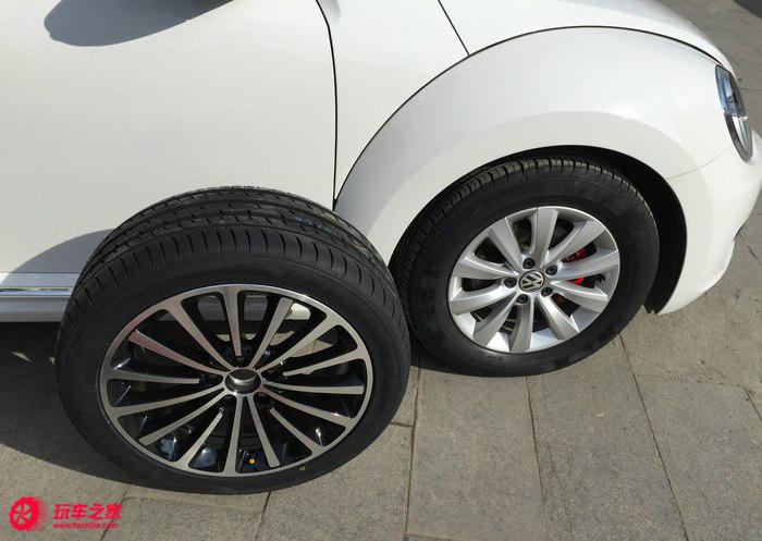 大众甲壳虫改装18寸戴卡轮毂 进口东洋胎