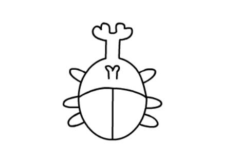 儿童画甲壳虫的简单画法_简笔画独角仙