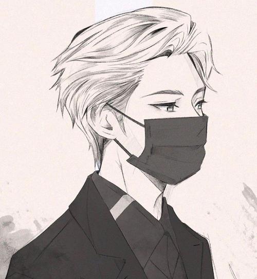动漫头像 动漫男头 带口罩