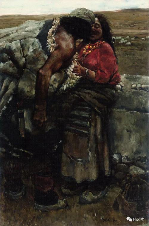 陈丹青 《1980 西藏组画牧羊人》 80×52cm 木板油画 1980