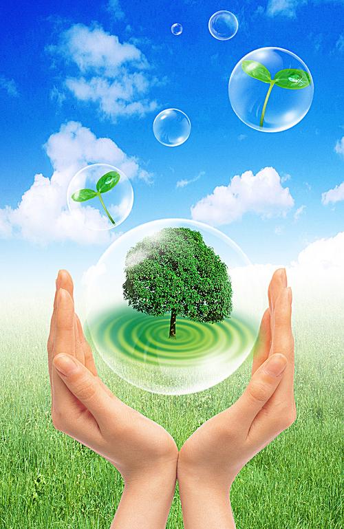 清新爱护树木绿化环保背景素材