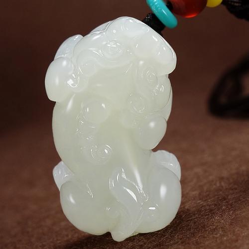 臻玉盈和田玉貔貅吊坠男士女款皮休挂件佳礼附送鉴定证书4022mm男士