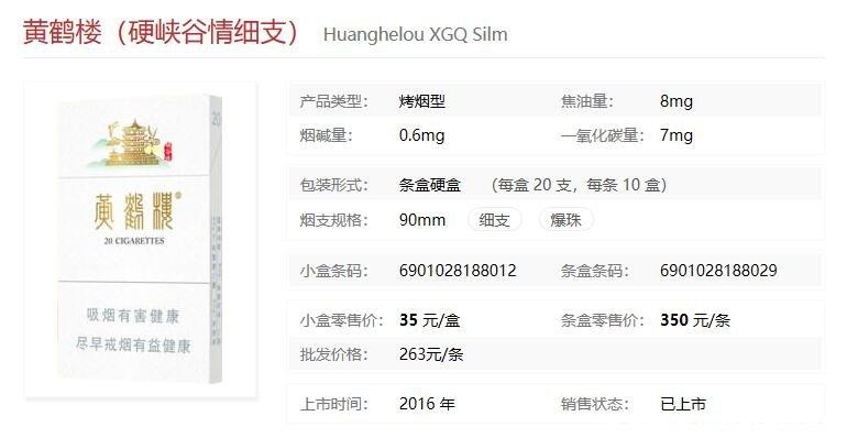 黄鹤楼细支价格表图片 宝珠,黄鹤楼细支香烟价格表图大全