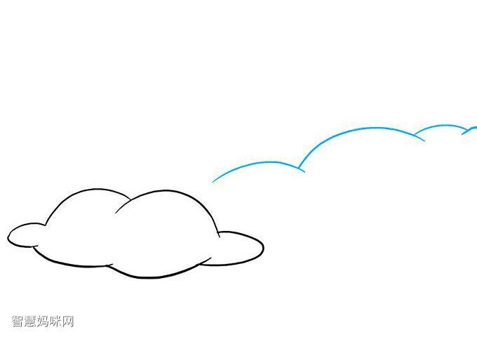 蓝天白云怎么画