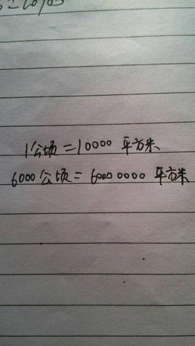 6000公顷等于多少平方米