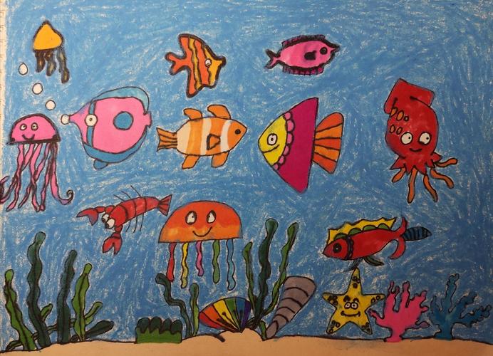 《海底世界真奇妙》优秀作品展示(一年级)