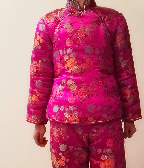 双大襟缎棉袄棉裤