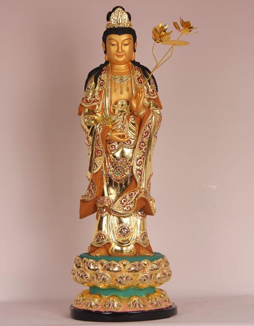 香樟木雕神像 西方三圣佛像 观音菩萨 阿弥陀佛 大势至菩萨 19寸