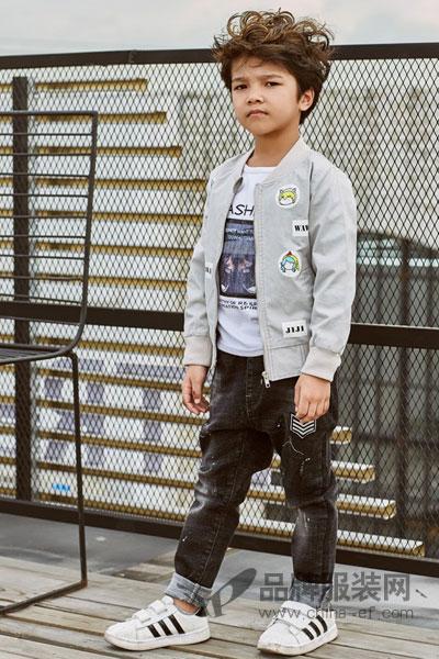 小猪宾果童装2017秋冬时尚休闲男风衣