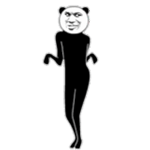 长腿黑衣走路骚姿势!-长腿熊猫人表情包