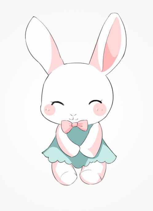 超级可爱的兔子简笔画图片 好看又好画 | 手绘素材 | 5idiy