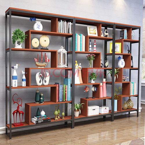 货架多层产品展示架家用储物架隔断置物架博古架茶叶化妆品展柜 柚木