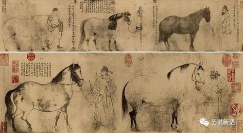 李公麟:五马图,10世纪.