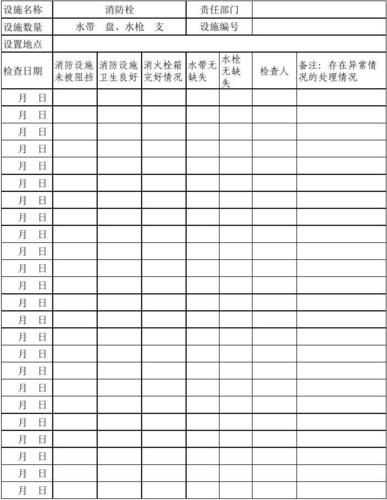 消防器材检查记录表