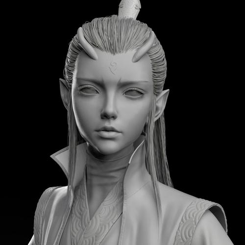artstation搬运 敖丙 唯美古风美男次时代角色cg模型