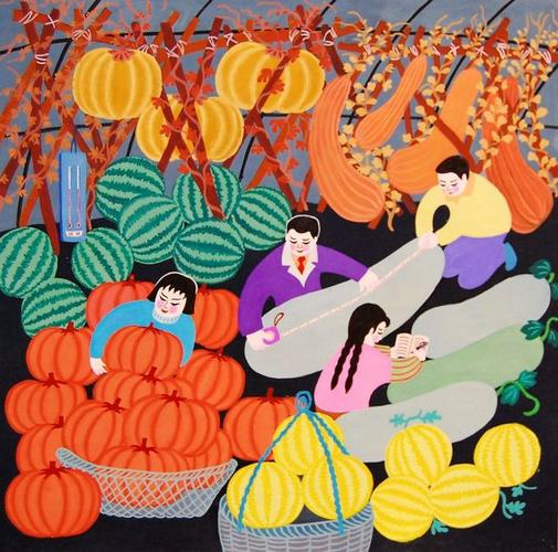 【江苏淮安博里农民画作品】