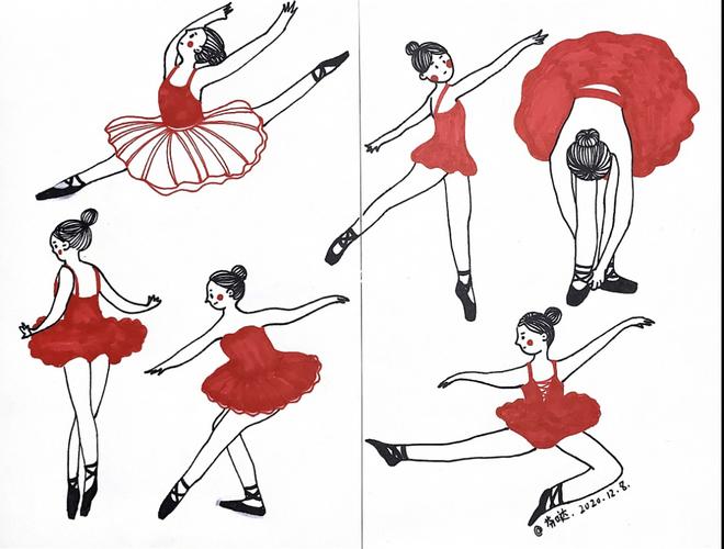 坚持手绘练习30天#简笔画涂鸦#芭蕾舞#day10_手绘_简笔画_涂鸦_y园糖