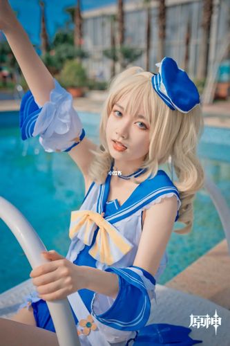 原神cos   芭芭拉泳装 夏日泳装 泳池派对_泳衣_夏天去哪玩_cos怎么样