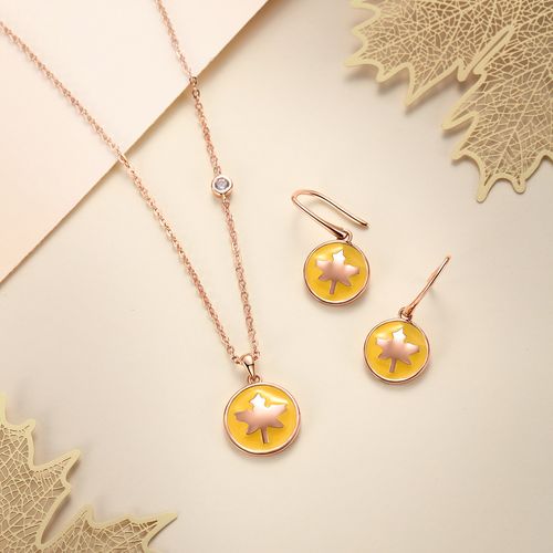 t400 原创设计秋季锁骨项链枫叶锁骨链s925纯银项链镶嵌施华洛世奇