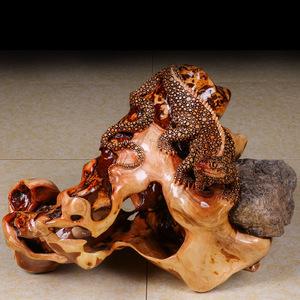 根抱石天然根雕摆件