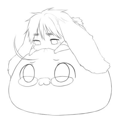 动漫人物线稿素材