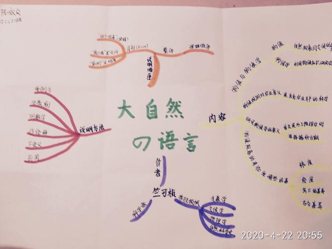 《大自然的语言》优秀思维导图展八(2)(8)班