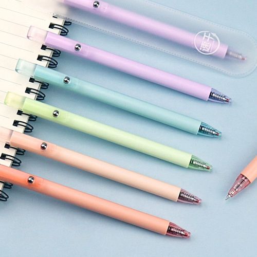 晨光优品莫兰迪色系中性笔学生黑0.5简约按动笔速干签字笔h3607