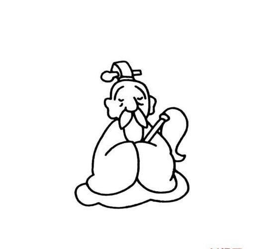 太上老君的简单画法神话人物_卡通简笔画_简笔画大全