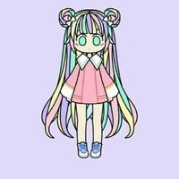 彩虹系女生卡通头像