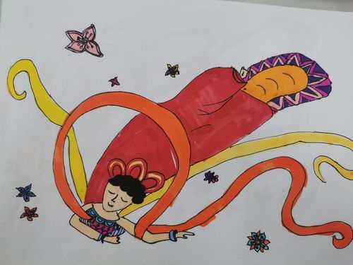 四年级第一学期优秀美术课堂作品 写美篇 《飞天》引导学生深入地领略